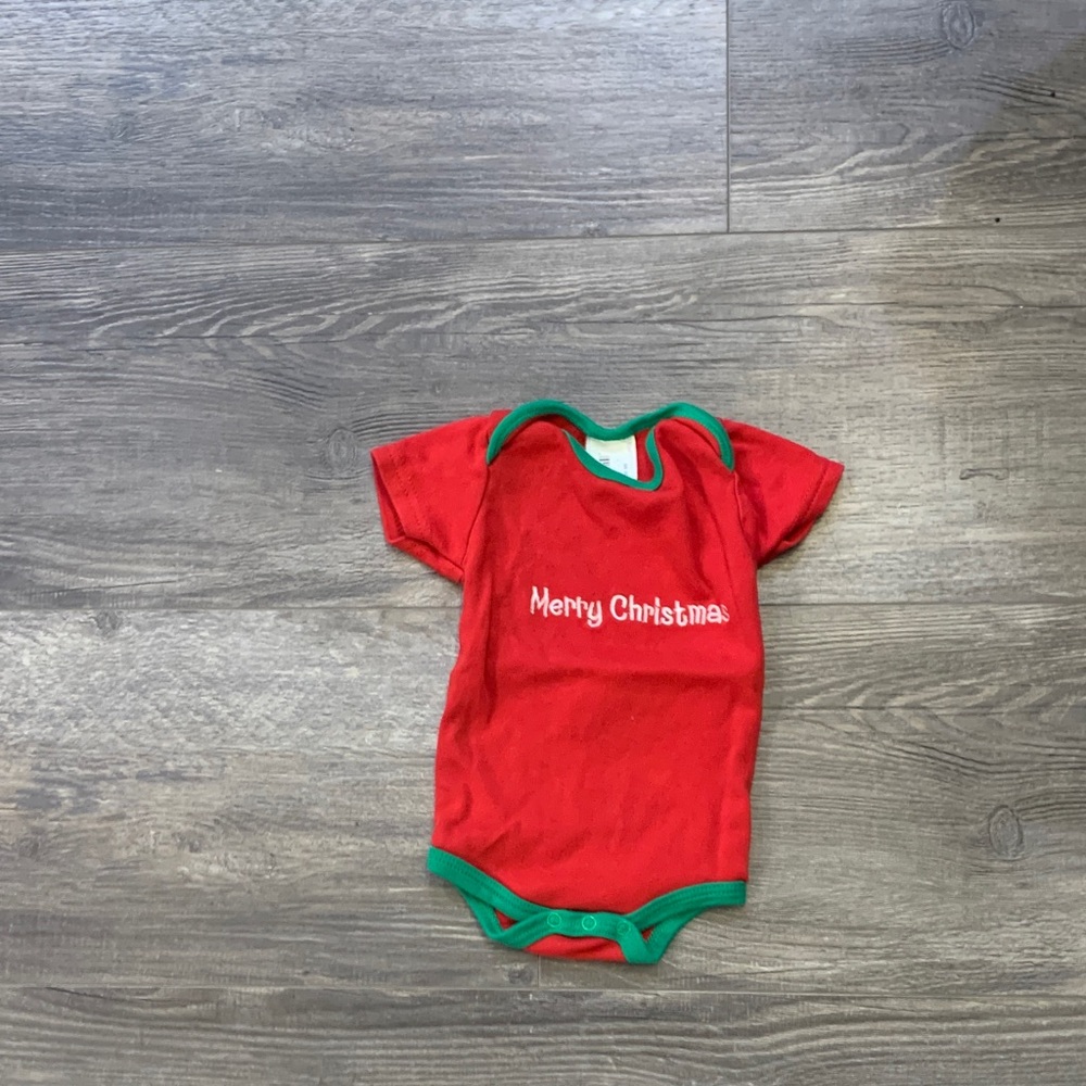 Red and Green Kids Christmas Onesie
